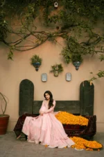 Intricate Adda work with sequins and bugle beads on Gul silk sari