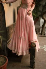 Side view of Gul luxury silk sari