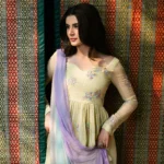 Sunehri luxury peplum dress in Noore chiffon