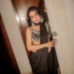 Midnight Saree in pure Shemooz silk with hand embellished blouse